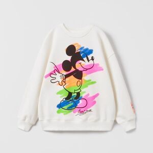 Zara Mickey Mouse Colorful Sweatshirt Sz 6-7